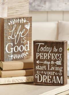 Wooden Desk Block “Today is a PERFECT Day to Start Living Your DREAM”