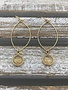 Gold Dangling Hoop Earring with a Crystal Stone