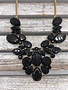 Black Statement Necklace on a Gold Necklace