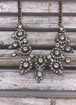 Silver Rhinestone Statement Necklace