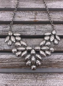 Silver Metallic Statement Necklace