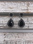 Black Oval Statement Earrings