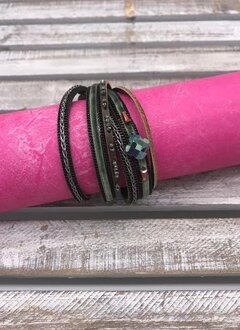 Green Wrap Bracelet with Magnetic Clasp