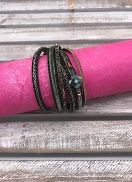 Green Wrap Bracelet with Magnetic Clasp