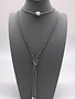 Czech Crystal Gray with Pearls Lariat