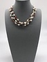 Pearl and Stone 3 Strand Necklace