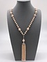 Blush Crystal Necklace with a Removable Tassel