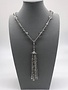Silver Crystal Necklace with a Removable Tassel