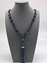 Gunmetal Crystal Necklace with a Removable Tassel