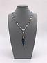 Amazonite Beads with Mother of Pearls Leaf Pendant