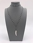 Black Seed Bead with Feather Pendant and a Choker