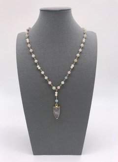 Amazonite Arrow Head Necklace with Mother of Pearl