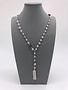 Gray Pearl with White Druzy Pendant