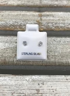 Sterling Silver Cubic Zirconia Stud 3mm Earring