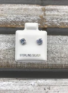 Sterling Silver Cubic Zirconia 4mm Stud Earrings