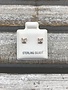 Sterling Silver Rose Gold Plated Square Cubic Zirconia 3mm Stud Earrings