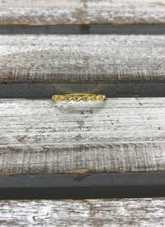 Sterling Silver Yellow Gold Dainty Cubic Zirconia Ring
