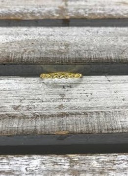 Sterling Silver Yellow Gold Dainty Cubic Zirconia Ring