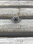 Sterling Silver Blue Sapphire Antiqued Filigree Flower Ring