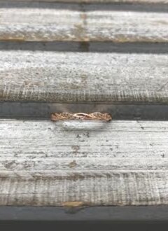 Sterling Silver Rose Gold Plated Braided Infinity Ring
