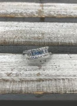 Sterling Silver Baguette Cubic Zirconia Ring