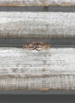 Sterling Silver Rose Gold Plated Open Infinity Ring