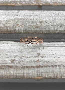 Sterling Silver Rose Gold Plated Open Infinity Ring