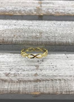 Sterling Silver Yellow Gold Plated Open Infinity Ring