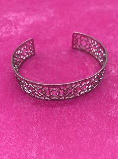 Silver Cuff Bracelet with Intricate Design