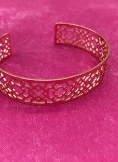 Rose Gold Cuff Bracelet with Intricate Design