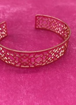 Rose Gold Cuff Bracelet with Intricate Design
