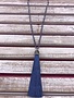 Black Long Necklace with a Tassel
