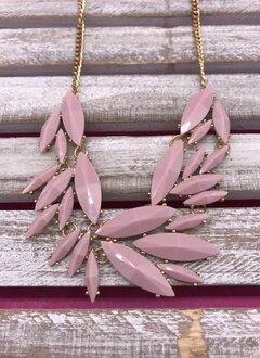 Peach Statement Necklace on a Gold Chain