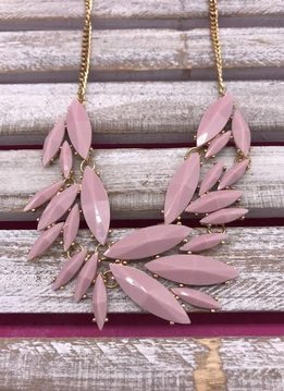 Peach Statement Necklace on a Gold Chain