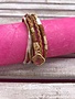 Tan Wrap Bracelet with a Diamond Shape Charm