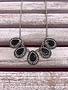 Silver with Black Tear Drop Crystals Statement Necklace