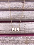 Mother of Pearl Tear Drop Pendant on Gold Necklace