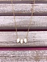 Mother of Pearl Tear Drop Pendant on Gold Necklace