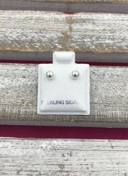 Italian Sterling Silver 4mm Ball Stud Earrings
