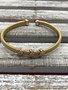 Italian Sterling Silver Gold Plated Bangle with Rose Gold Accents