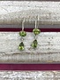 Italian Sterling Silver Tear Drop Peridot Dangle Earrings