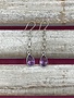 Italian Sterling Silver Chain Linked Tear Drop Amethyst Earrings