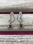 Italian Sterling Silver Unique Deco Dangle Earring with Square Garnet