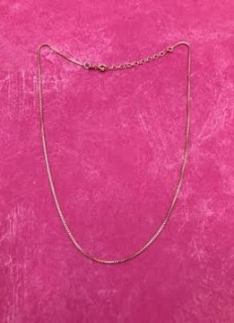 Italian Sterling Silver Rose Gold Plated 16 inch Chain