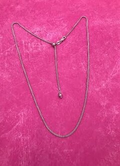 Italian Sterling Silver Adjustable Wheat Chain 22 inches