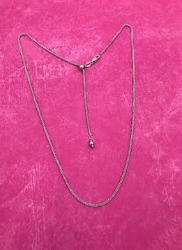 Italian Sterling Silver Adjustable Wheat Chain 22 inches