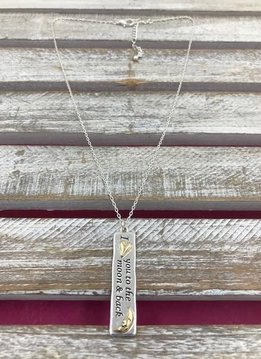 Silver and Gold “I Love You To The Moon and Back” Necklace