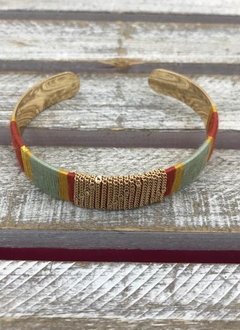 Gold Yarn Wrapped Cuff Bracelet