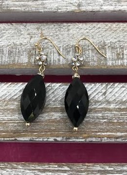 Gold and Black Marquise Shaped Earrings