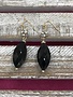 Gold and Black Marquise Shaped Earrings